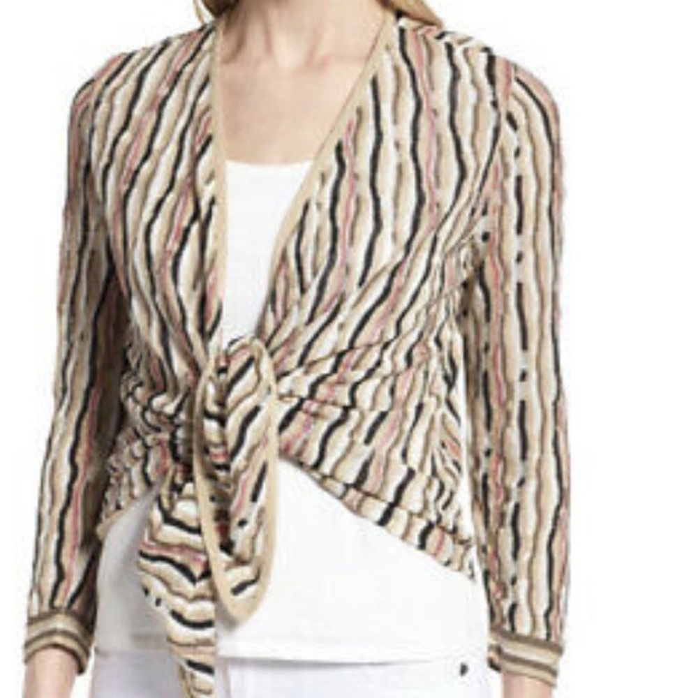 NIC+ZOE Multicolor Striped 4 Way Cardigan in Linen Blend